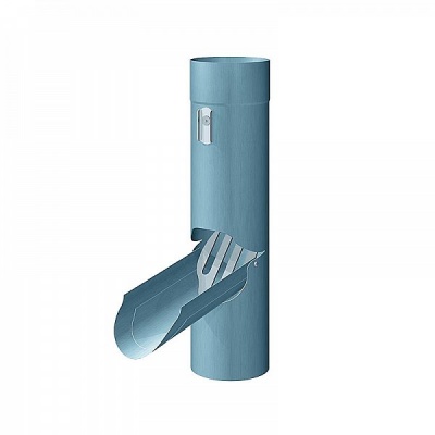 Детальное фото клапан для сбора дождевой воды со съемной сеткой, d-100 мм, серо-голубой, rheinzink